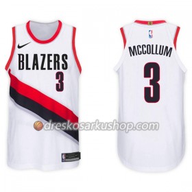Muški NBA Dres Portland Trail Blazers CJ McCollum 3 Nike 2017-18 Bijela Swingman